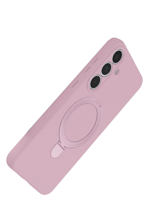 uryport Samsung Galaxy S25 FE Regal Magsafe Standlı Kapak - Açık Pembe