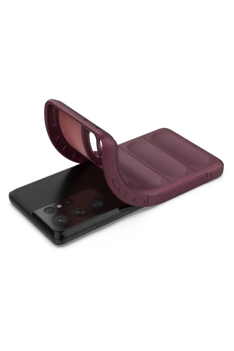 uryport Samsung Galaxy S21 Ultra Kılıf Optimum Silikon - Bordo