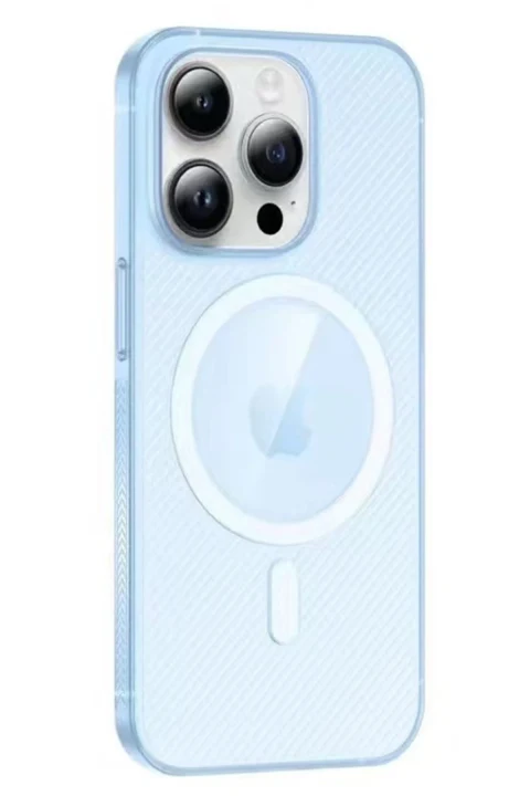 Movenchy Apple iPhone 15 Pro Kılıf PP Magsafe Kapak - Sierra Blue