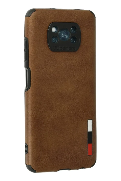 uryport Xiaomi Pocophone X3 Kılıf Loop Deri Silikon - Kahverengi