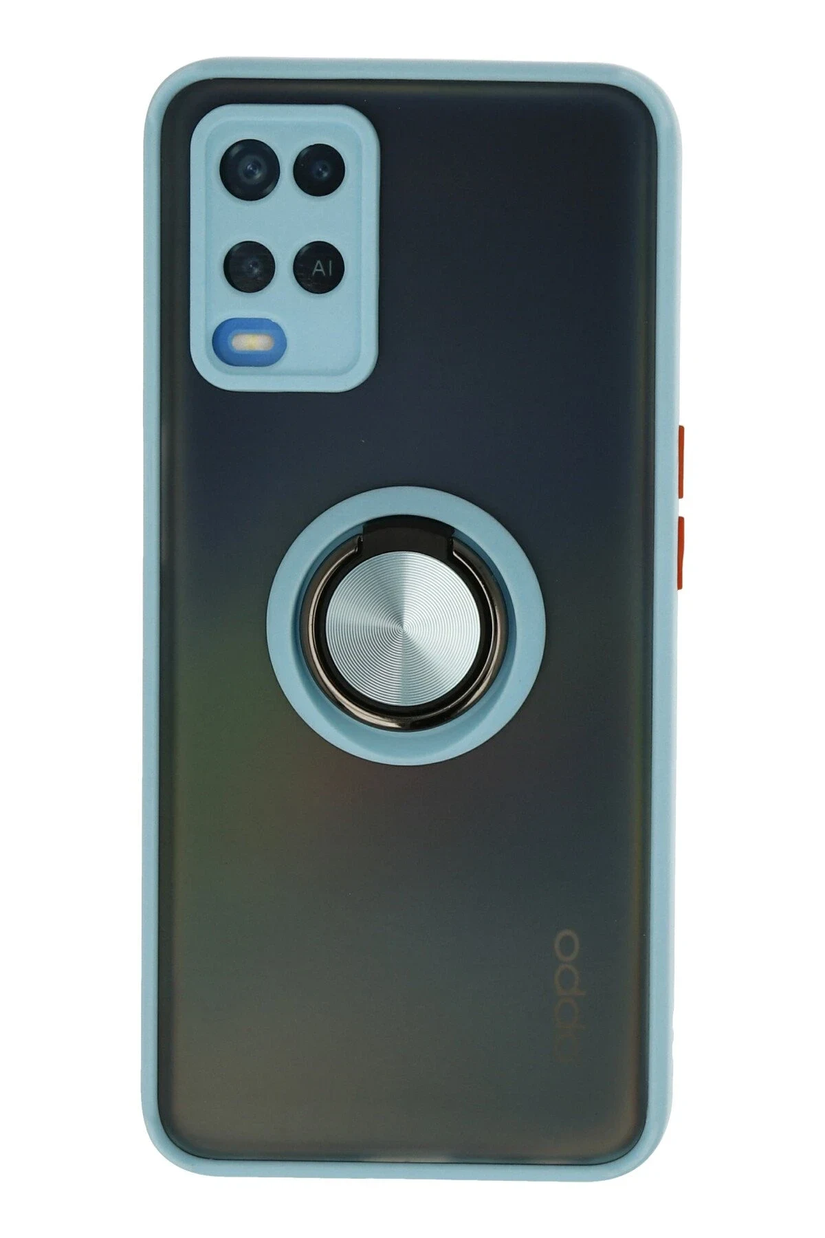 uryport Oppo A54 4G Kılıf Montreal Yüzüklü Silikon Kapak - Buz Mavi