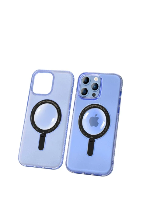 Joko Apple iPhone 14 Pro Max Kılıf Zoom Standlı Silikon - Sierra Blue