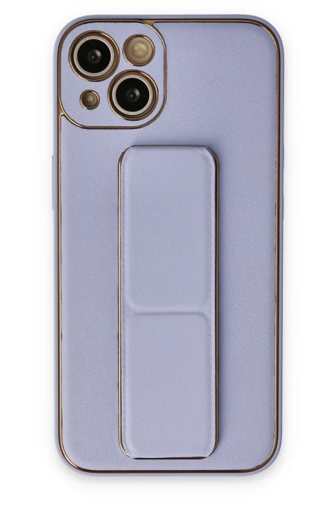 uryport Apple iPhone 14 Kılıf Coco Deri Standlı Kapak - Lila