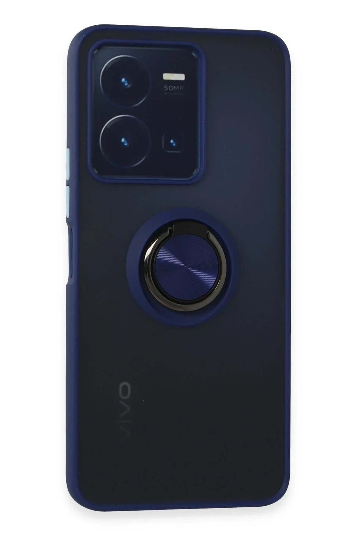 uryport Vivo Y35 Kılıf Montreal Yüzüklü Silikon Kapak - Lacivert