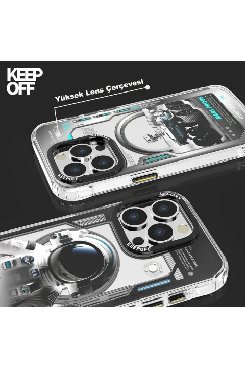 Keep Off Apple iPhone 15 Pro Aerospace Magsafe Kapak - Aircraft