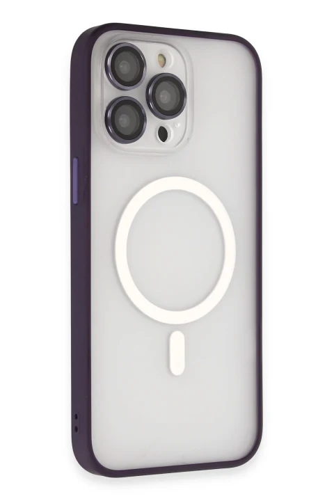 Joko Apple iPhone 14 Pro Max Kılıf Martin Lens Magneticsafe Kapak - Derin Mor