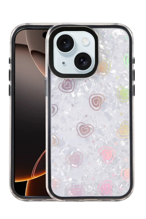 uryport Apple iPhone 15 Lumi Desenli Kapak - Siyah