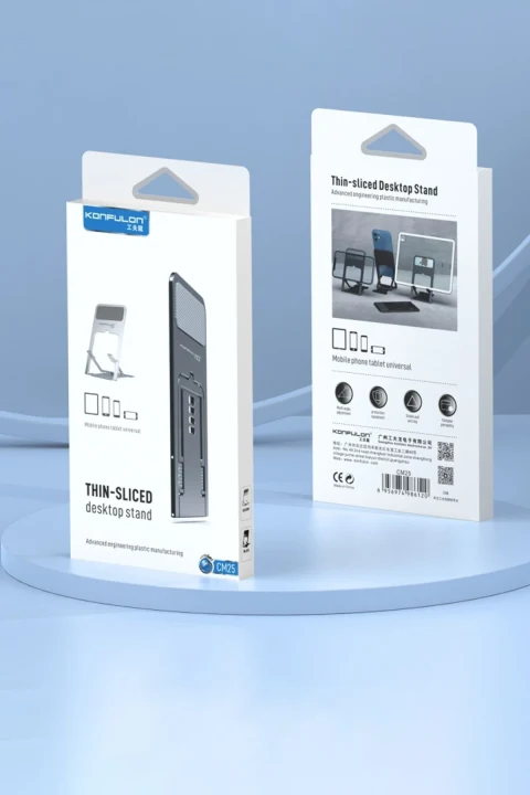 Konfulon CM25 Ayarlanabilir Katlanabilir Masaüstü Telefon Tutucu - Gümüş