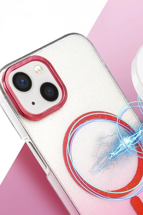 uryport Apple iPhone 15 Plus Glossy Magsafe Kapak - Çöl Titanyum