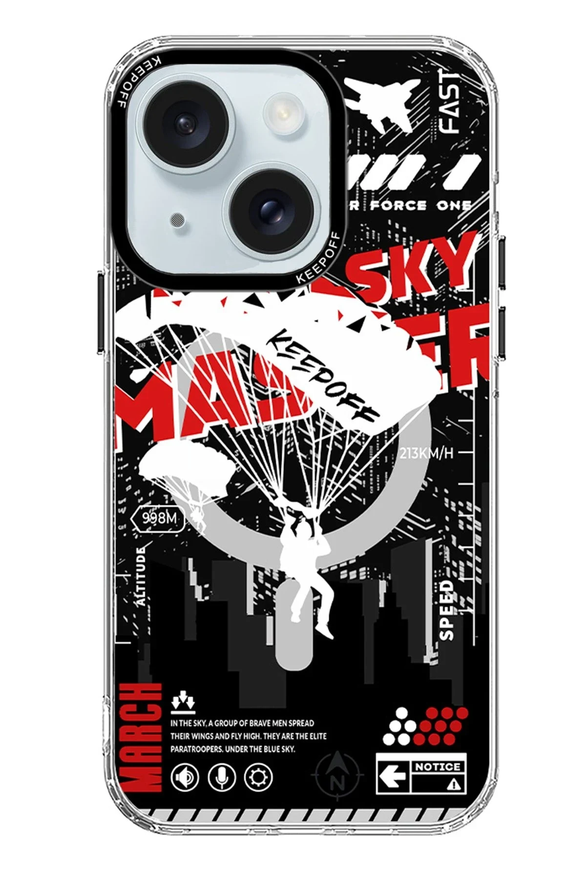 Keep Off Apple iPhone 15 Battlefield Magsafe Kapak - Airborne
