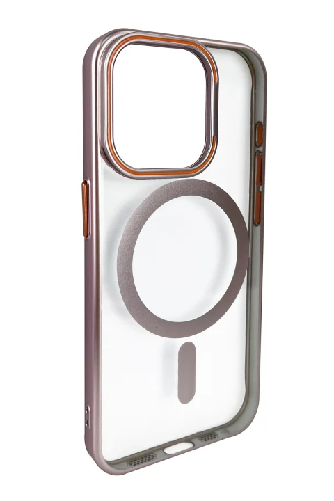 Joko Apple iPhone 15 Pro Crown Lens Standlı Magsafe Kapak - Pembe