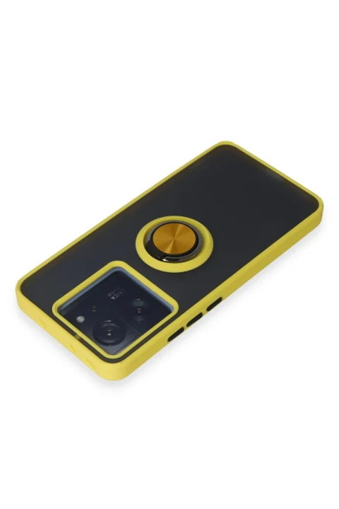 uryport Xiaomi Mi 13T Kılıf Montreal Yüzüklü Silikon Kapak - Sarı