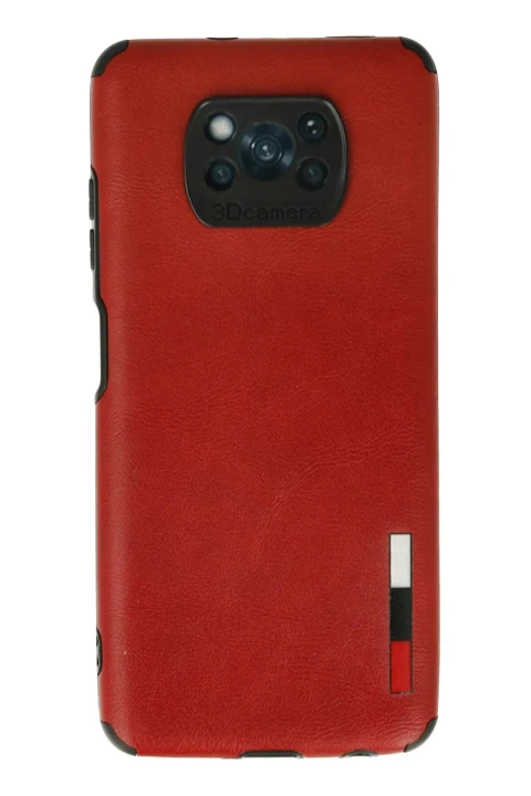 uryport Xiaomi Pocophone X3 Kılıf Loop Deri Silikon - Kırmızı