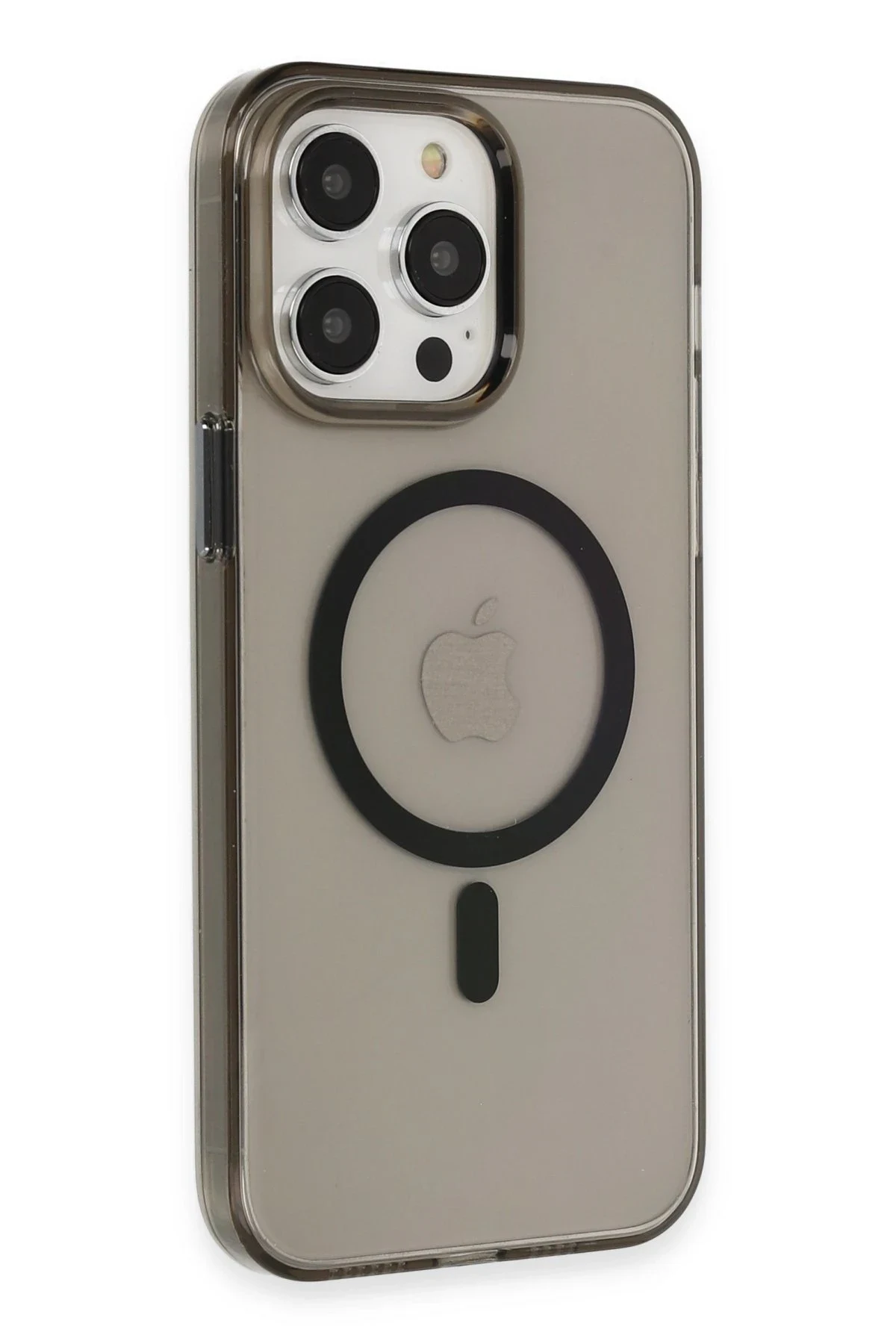 uryport Apple iPhone 15 Pro Kılıf Tron Şeffaf Magsafe Kapak - Siyah