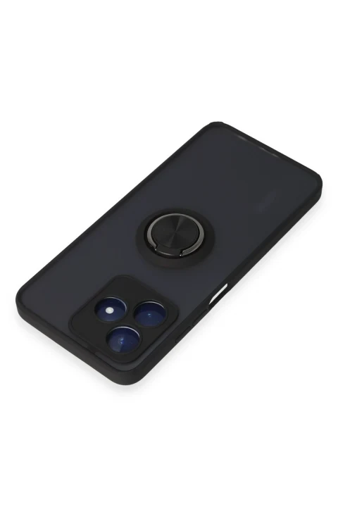 uryport Realme C53 Kılıf Montreal Yüzüklü Silikon Kapak - Siyah