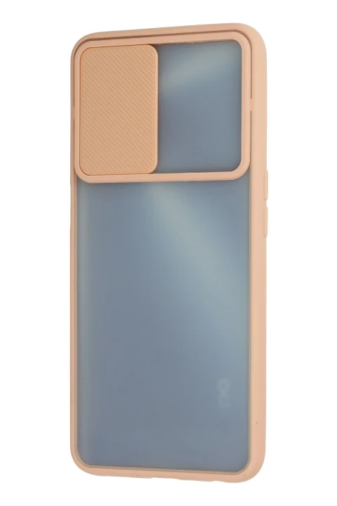 uryport Oppo A16 Kılıf Palm Buzlu Kamera Sürgülü Silikon - Pembe