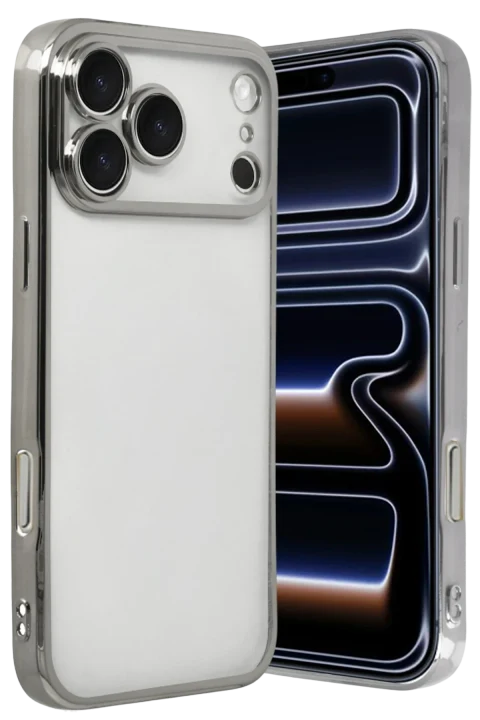 uryport Apple iPhone 17 Pro Max Razer Lensli Silikon - Gümüş