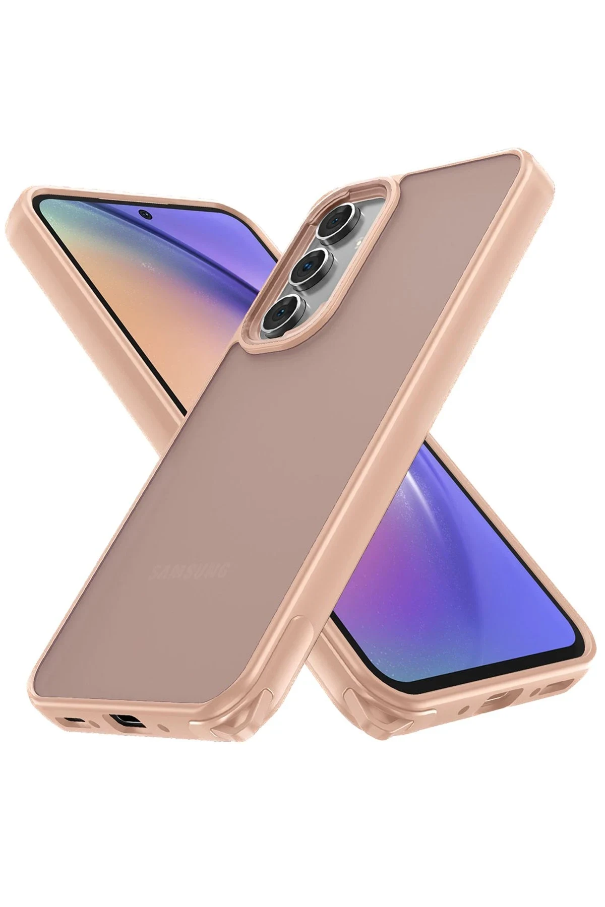 uryport Samsung Galaxy A14 4G Kılıf Elegant Kapak - Pudra