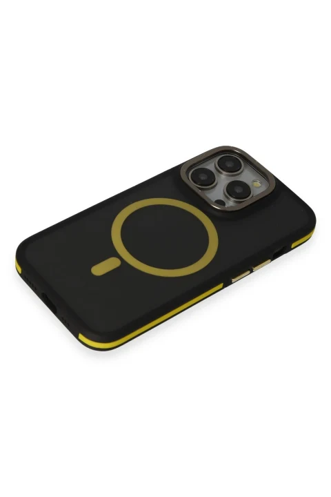 Joko Apple iPhone 15 Pro Max Rocky Magsafe Kapak - Siyah-Sarı