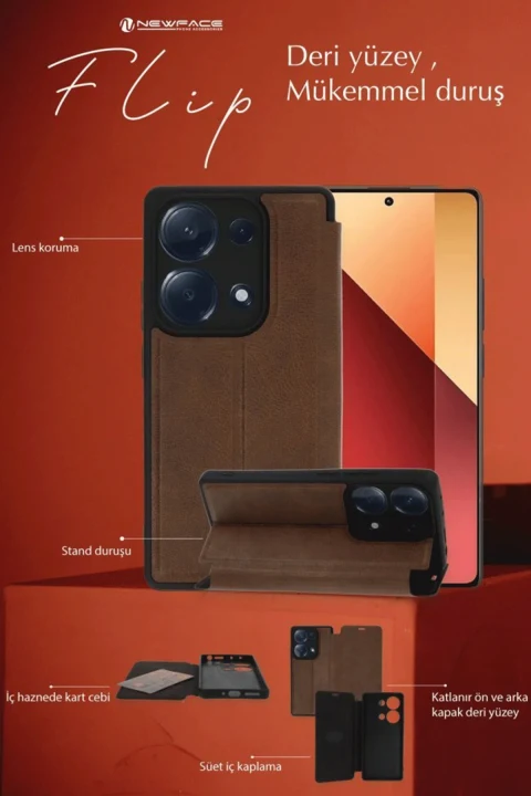 uryport Samsung Galaxy A26 Kılıf Flip Cover - Taba
