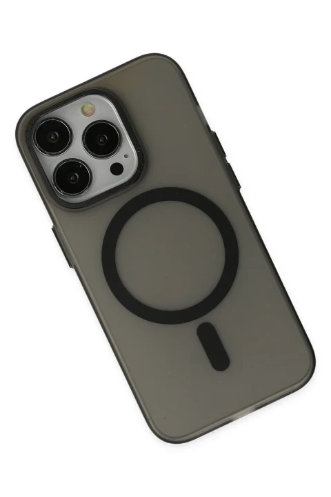 uryport Apple iPhone 14 Pro Max Kılıf Lodos Magneticsafe Mat Kapak - Siyah