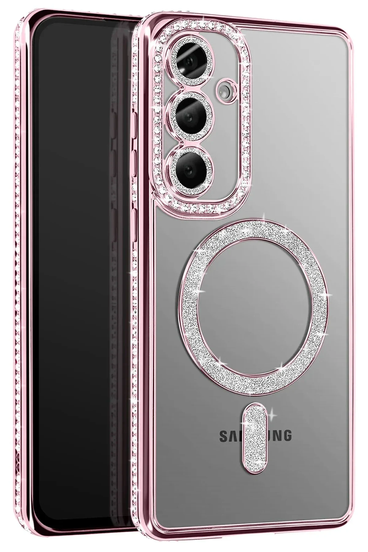uryport Samsung Galaxy A57 5G Joke Simli Magneticsafe Kılıf - Pembe