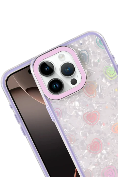 uryport Apple iPhone 15 Lumi Desenli Kapak - Mor