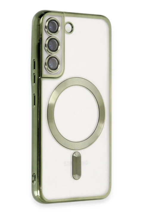 uryport Samsung Galaxy S22 Kılıf Kross Magneticsafe Kapak - Koyu Yeşil