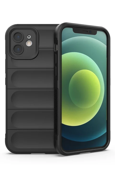 uryport Apple iPhone 12 Kılıf Optimum Silikon - Siyah