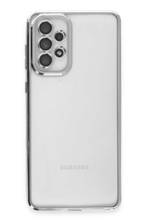 uryport Samsung Galaxy A53 5G Kılıf Razer Lensli Silikon - Gümüş