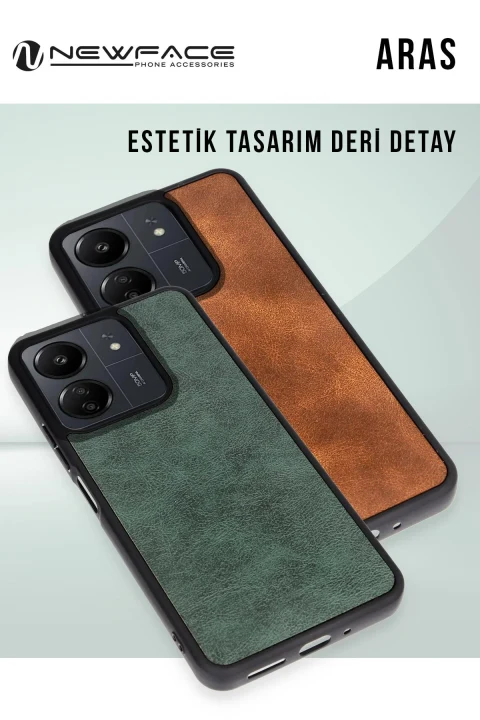 uryport Samsung Galaxy A56 Kılıf Aras Deri Kapak - Taba