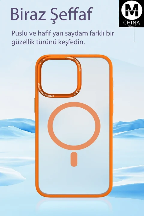 Movenchy Apple iPhone 15 Pro Kılıf Radyant Magsafe Kapak - Titan Gri