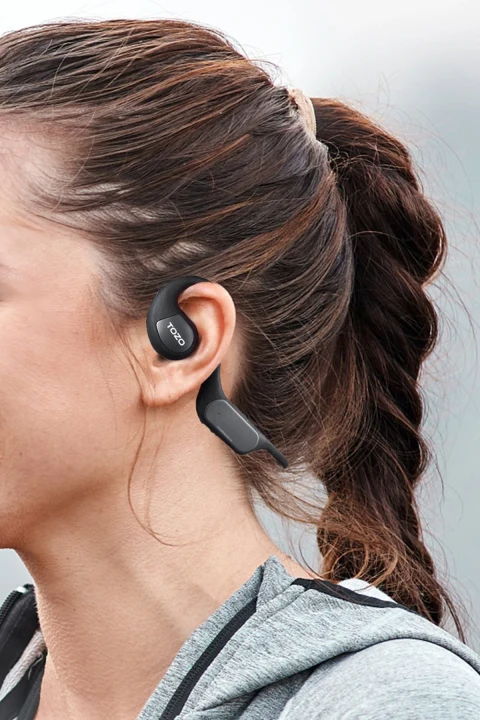 Tozo OpenReal IPX8 Su Geçirmez 16.2mm Dinamik Sürücü Bluetooth 5.3 Kablosuz TWS Airpods Kulaklık - Siyah