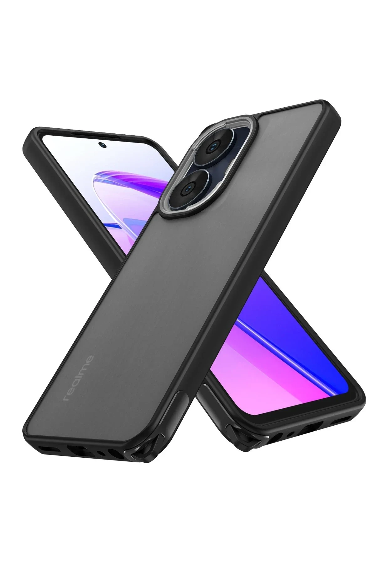 uryport Realme C55 Kılıf Elegant Kapak - Siyah