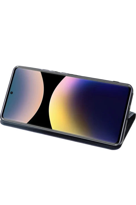 uryport Xiaomi Redmi Note 14 Pro 4G Kılıf Trend S Plus Kapaklı Kılıf - Siyah