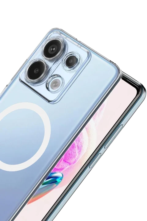 uryport Xiaomi Redmi Note 13 Pro 4G Combo Sert Şeffaf Magsafe Kapak - Şeffaf