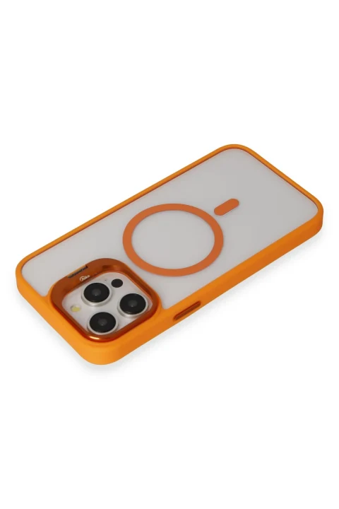 Joko Apple iPhone 14 Pro Max Kılıf Roblox Lens Magsafe Standlı Kapak - Turuncu