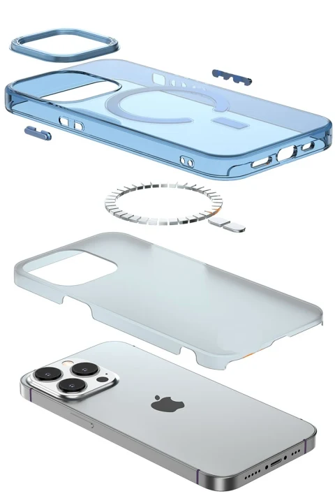 uryport Apple iPhone 15 Pro Kılıf Troy Magsafe Kapak - Pembe