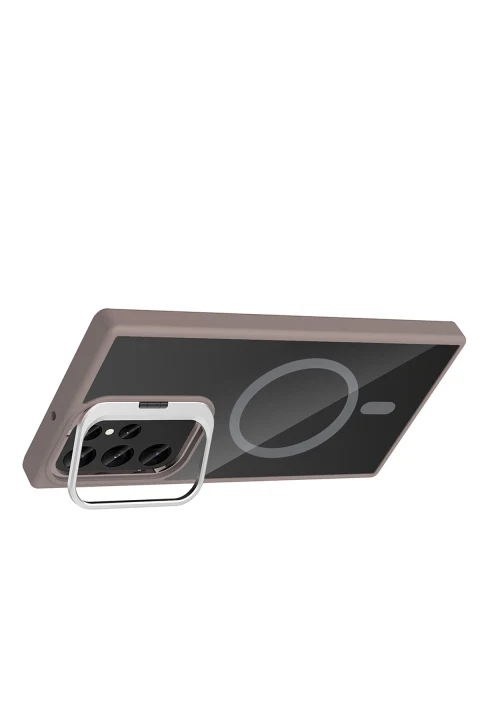 Joko Samsung Galaxy S24 Ultra Remim Lensli Magsafe Standlı Kapak - Titan Gri