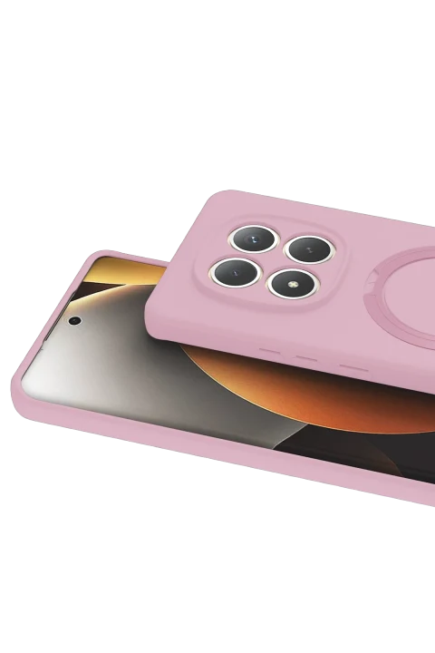 uryport Xiaomi Redmi Note 15 Pro 4G Regal Magsafe Standlı Kapak - Açık Pembe