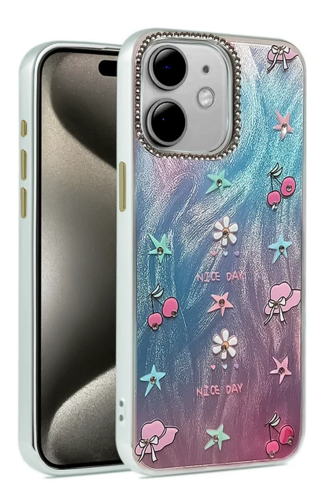 uryport Apple iPhone 11 Kılıf Blade Aynalı Desenli Kapak - Desen 4