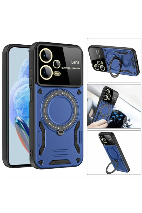uryport Xiaomi Redmi Note 12 Pro 5G Kılıf Joy Lens Standlı Kapak - Mor