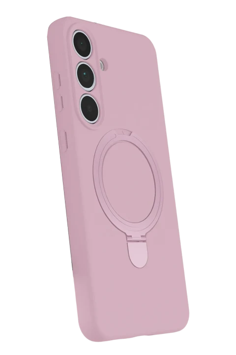 uryport Samsung Galaxy S25 FE Regal Magsafe Standlı Kapak - Açık Pembe