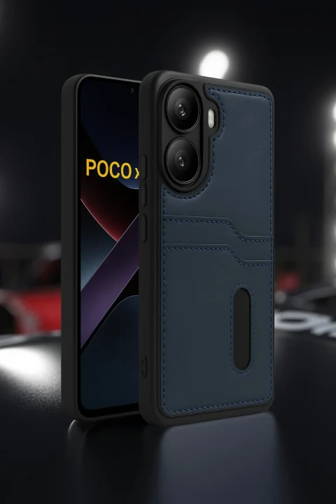 uryport Xiaomi Poco X7 Pro Kılıf Sara Kartvizitli Deri Kılıf - Koyu Yeşil