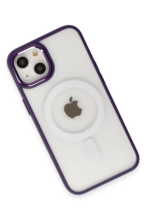uryport Apple iPhone 15 Kılıf Room Magneticsafe Silikon - Derin Mor
