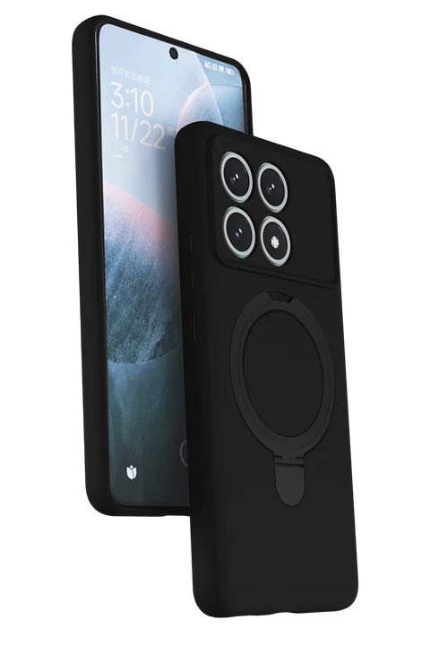 uryport Xiaomi Poco X6 Pro Regal Magsafe Standlı Kapak - Siyah