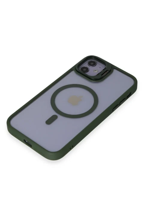 Joko Apple iPhone 11 Kılıf Roblox Lens Magsafe Standlı Kapak - Koyu Yeşil