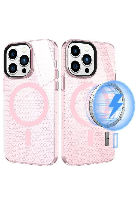 uryport Apple iPhone 14 Pro Kılıf Beta Magneticsafe Silikon - Pembe