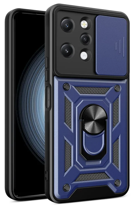 uryport Xiaomi Redmi 12 Kılıf Pars Lens Yüzüklü Silikon - Lacivert