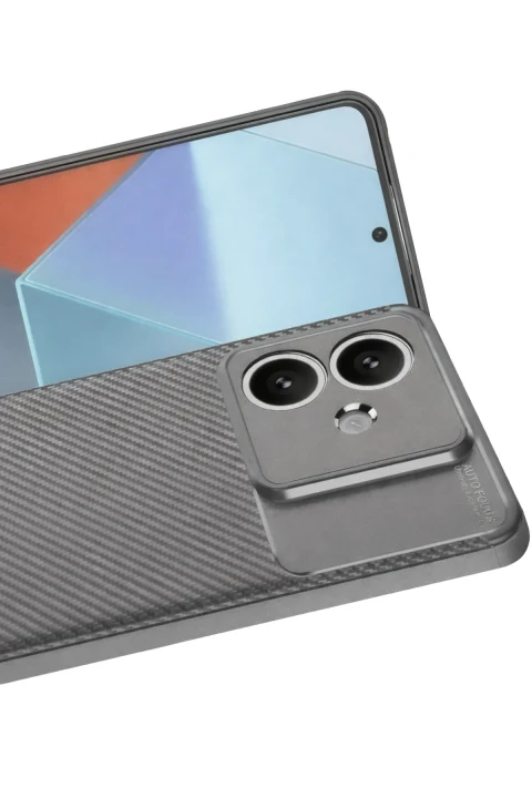 uryport Oppo A3 Kılıf Auto Focus Karbon Kapak - Gri